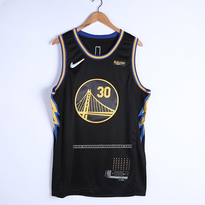 Maglia Golden State Warriors Stephen Curry #30 Citta 2021-22 Nero